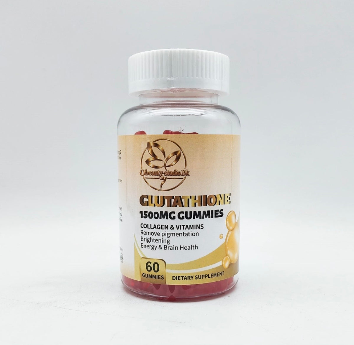 Glutathione 1500 mg, collagène et vitamines, flacon de 60 gummies
